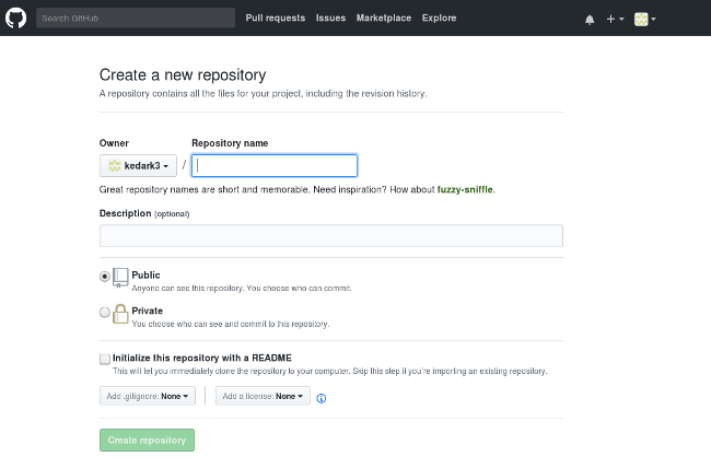 new repository page 